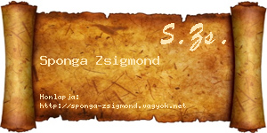 Sponga Zsigmond névjegykártya